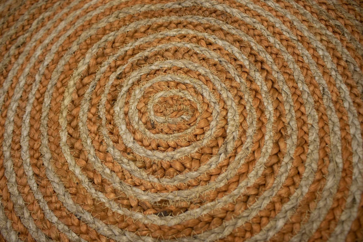 Reversible Braided Style 4X4 Jute Modern Round Rug