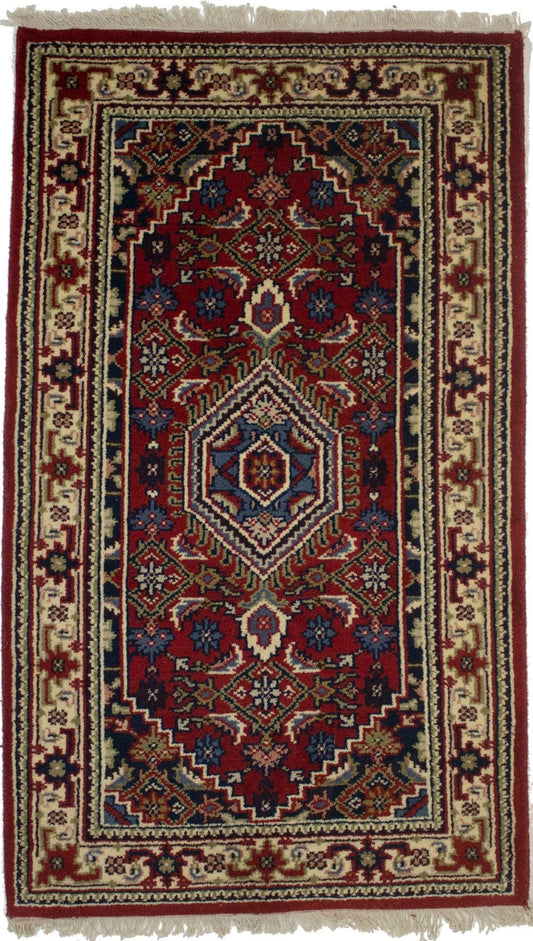 Red Floral Tribal 3X5 Indo-Bidjar Oriental Rug