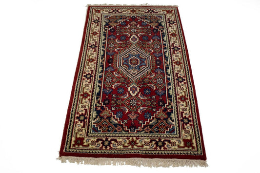 Red Floral Tribal 3X5 Indo-Bidjar Oriental Rug