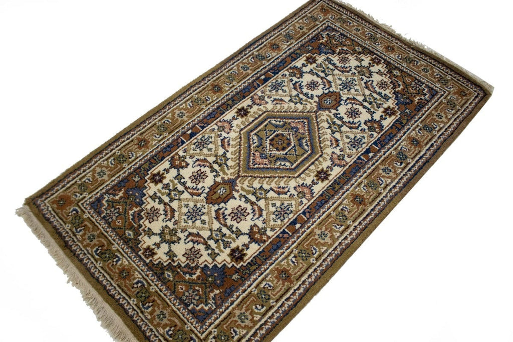 Cream Floral Tribal 3x5 Indo-Bidjar Oriental Rug