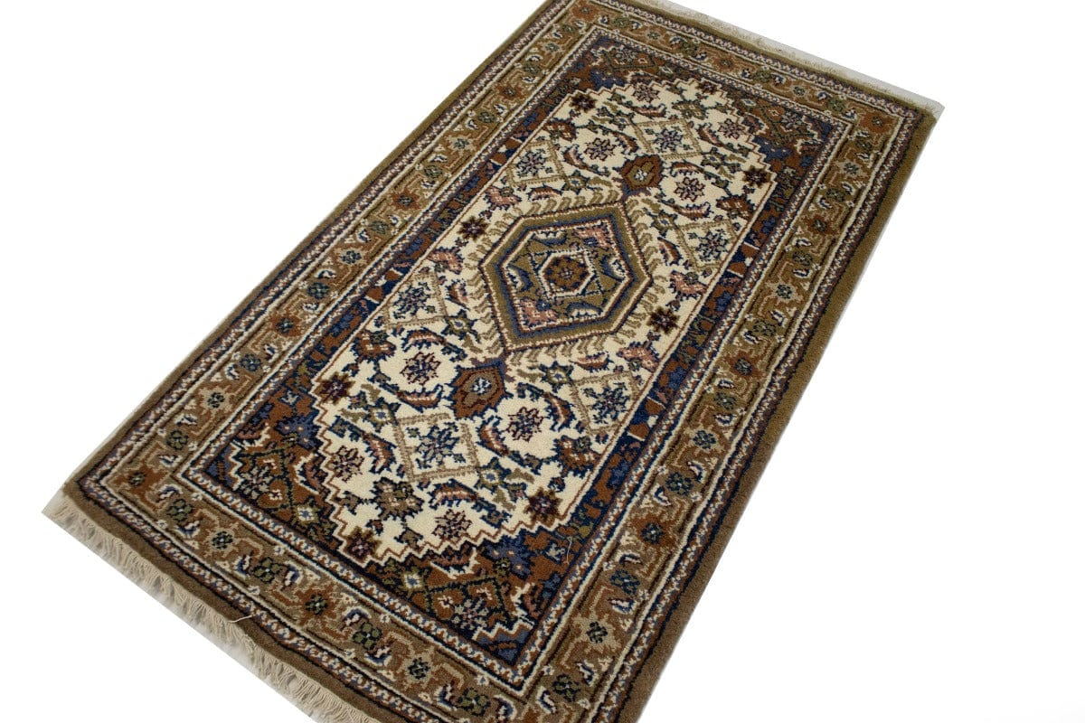 Cream Floral Tribal 3x5 Indo-Bidjar Oriental Rug