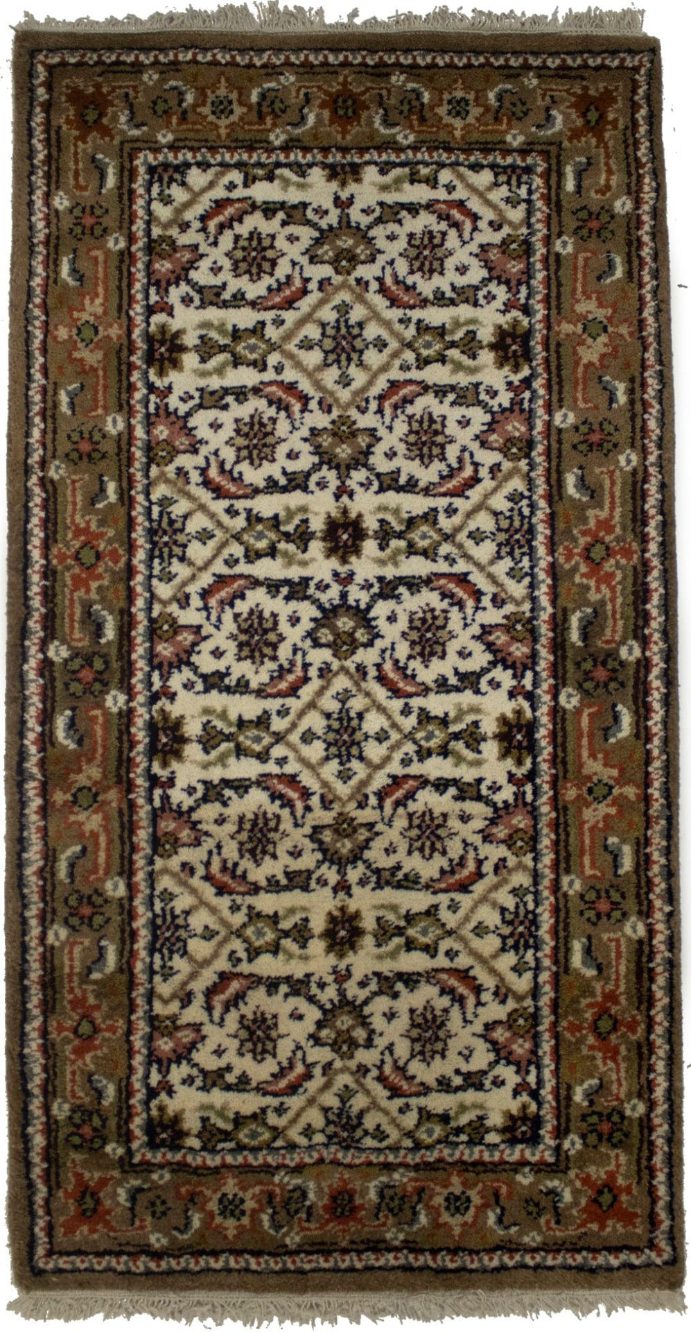 Cream Floral Tribal 2'5X4'7 Indo-Bidjar Oriental Rug