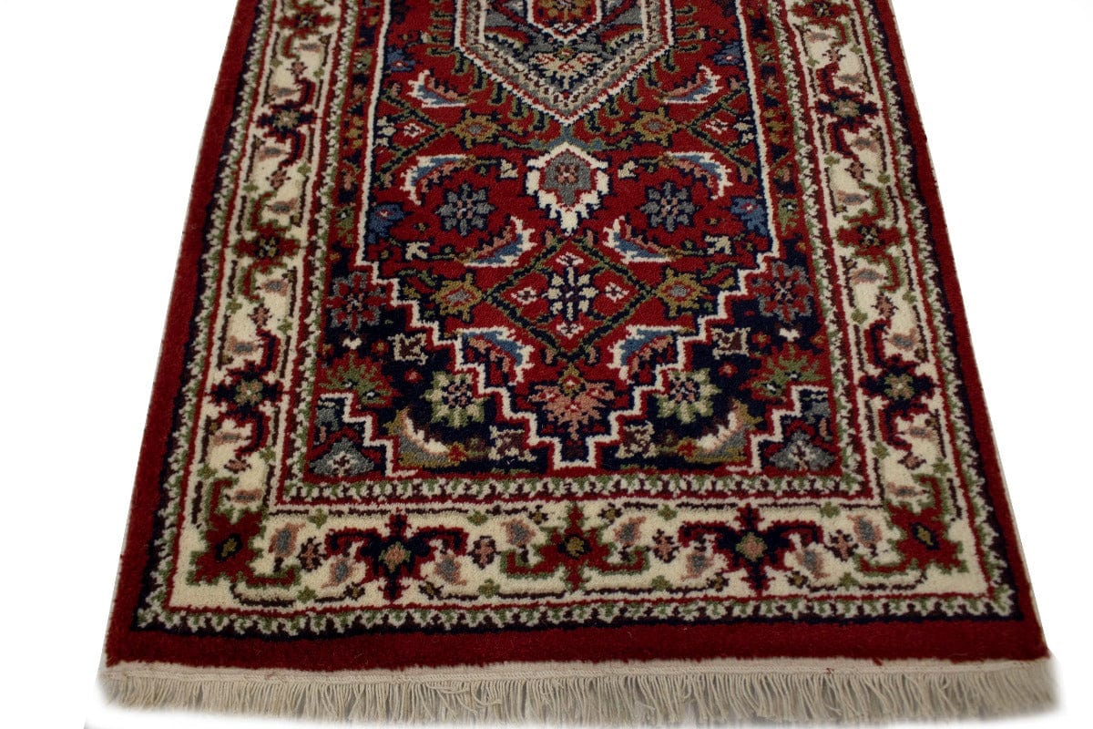 Red Floral Tribal 2'6X4'8 Indo-Bidjar Oriental Rug