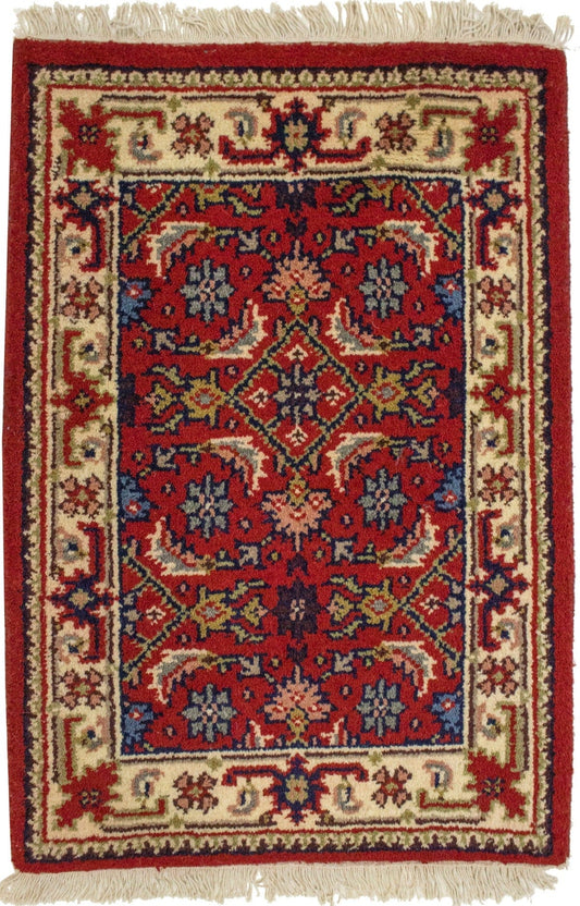 Red Tribal Floral 2X3 Indo-Bidjar Oriental Rug