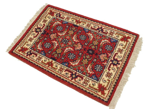 Red Tribal Floral 2X3 Indo-Bidjar Oriental Rug