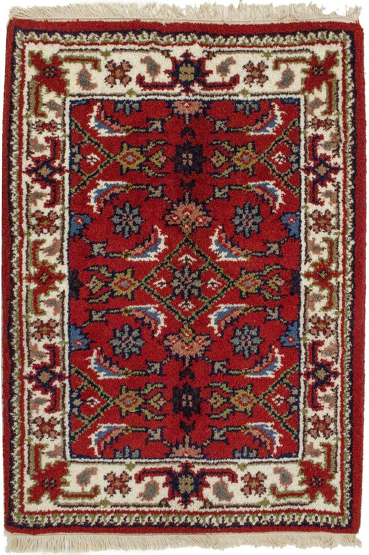 Red Tribal Floral 2X3 Indo-Bidjar Oriental Rug