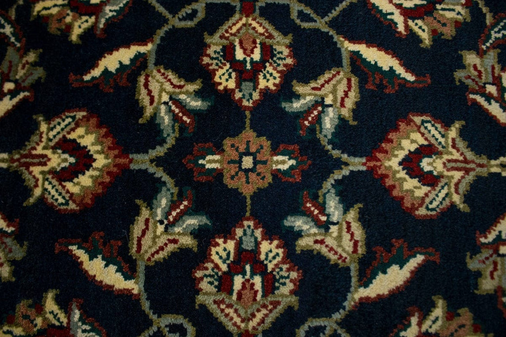 Dark Navy Floral 2X3 Indo-Kashan Oriental Rug