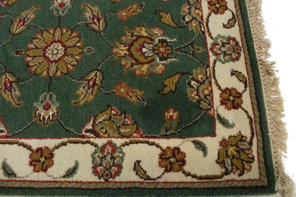 Green Floral 2X3 Indo-Kashan Oriental Rug