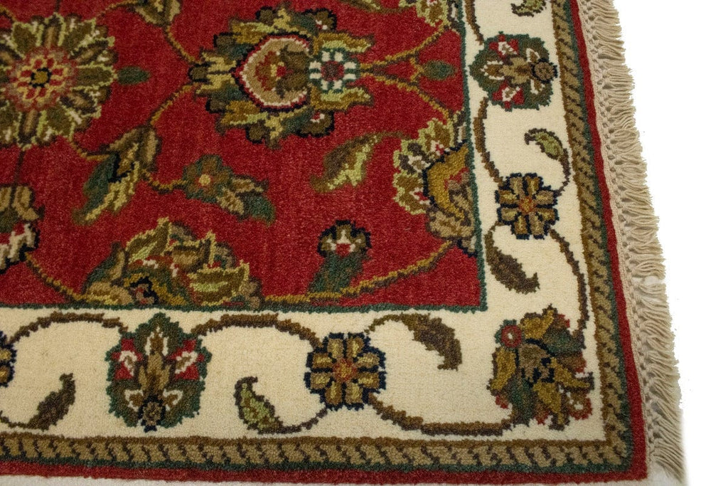 Red Floral 2X3 Indo-Kashan Oriental Rug