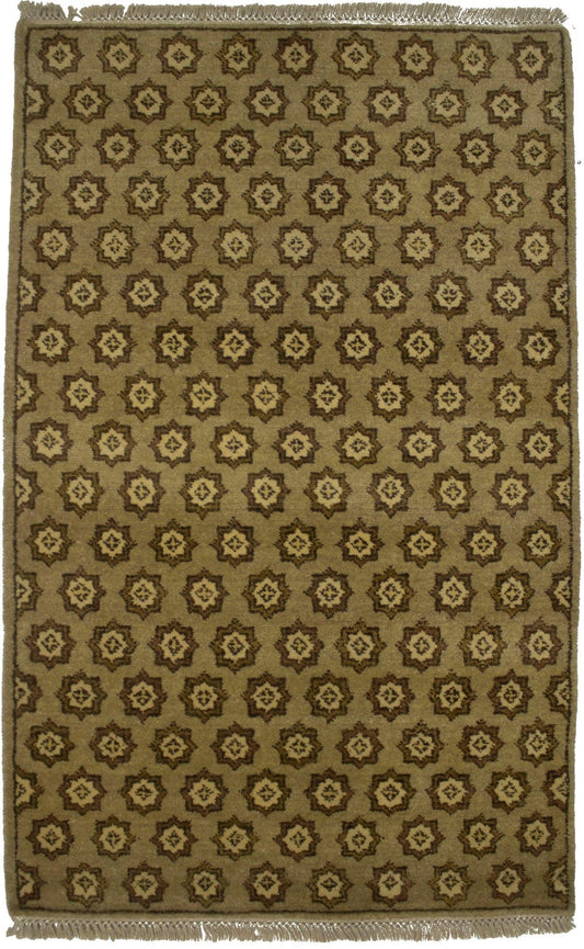 Beige Geometric 3X5 Oriental Modern Rug