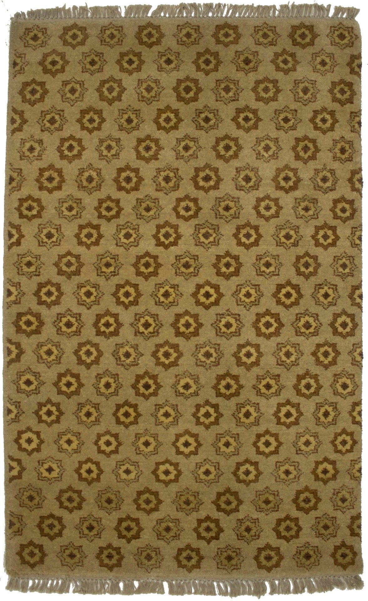 Beige Geometric 3X5 Oriental Modern Rug