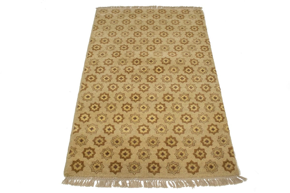 Beige Geometric 3X5 Oriental Modern Rug