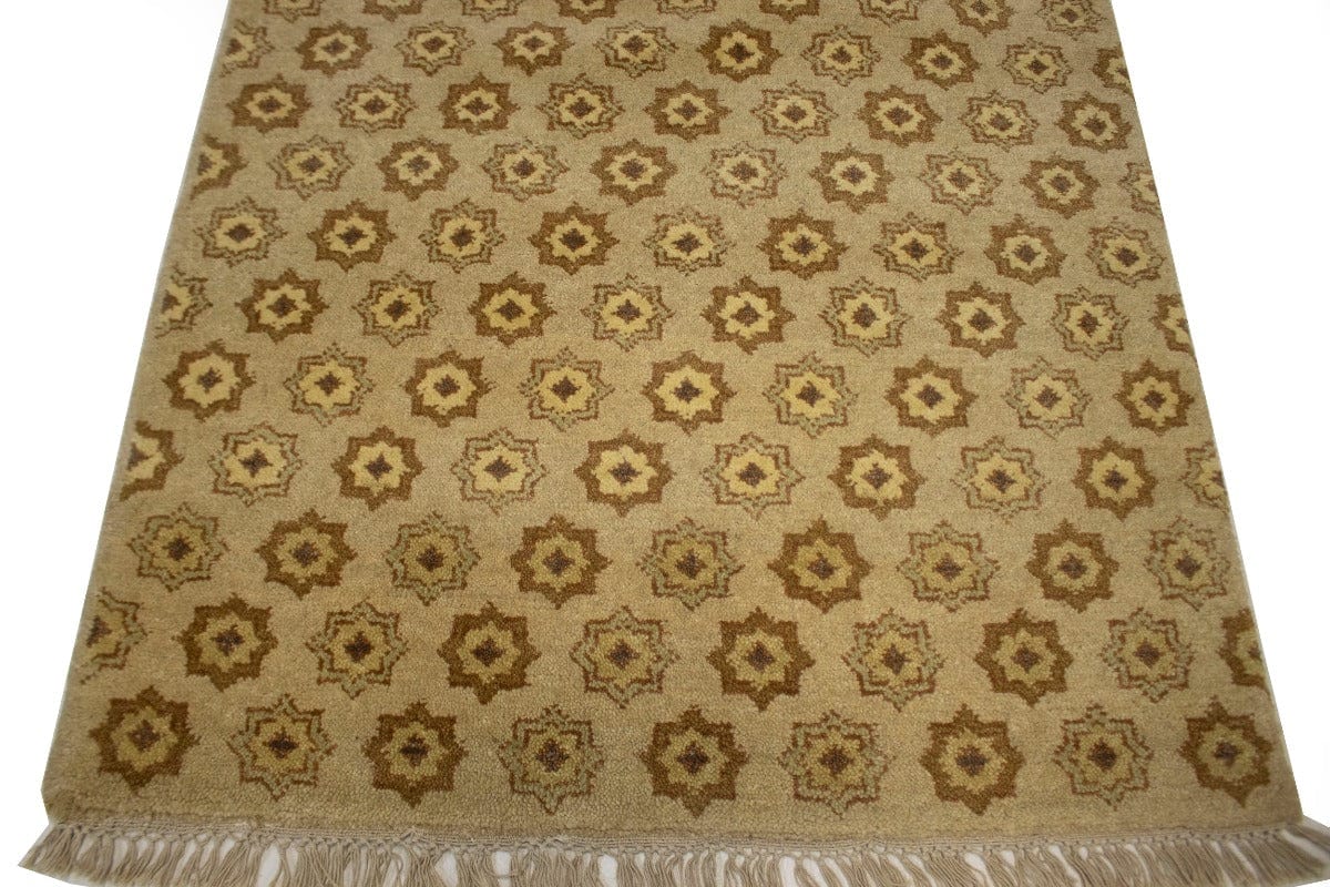 Beige Geometric 3X5 Oriental Modern Rug