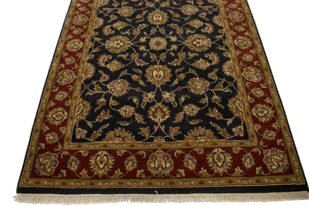 Charcoal Floral 5X7 Indo-Kashan Oriental Rug