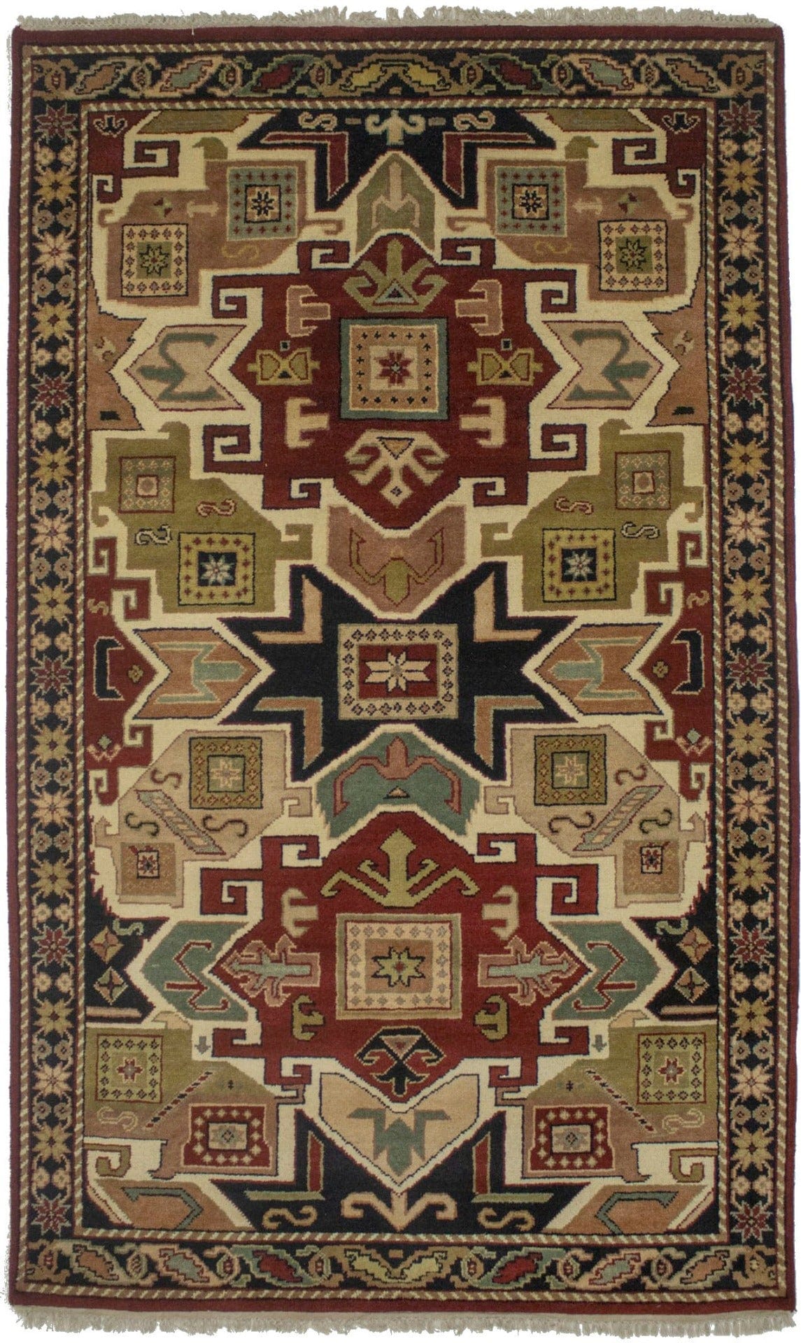 Multicolor Geometric 5X8 Oriental Modern Rug