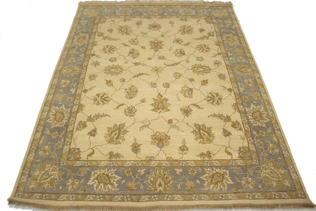 Gray Floral 8X11 Oushak Chobi Oriental Rug