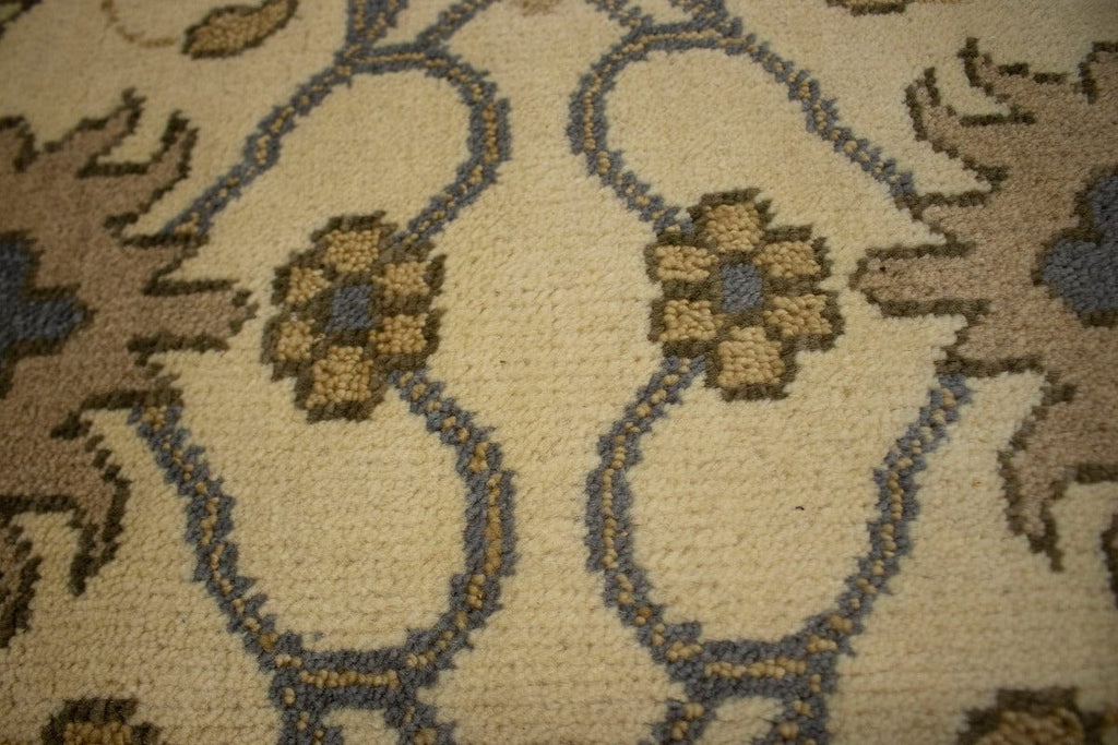 Cream Floral 8'4X9'7 Oushak Chobi Oriental Rug