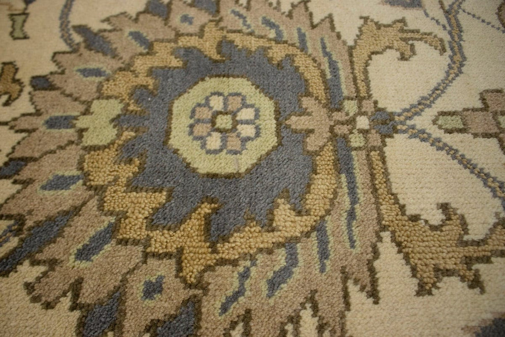 Cream Floral 8'4X9'7 Oushak Chobi Oriental Rug