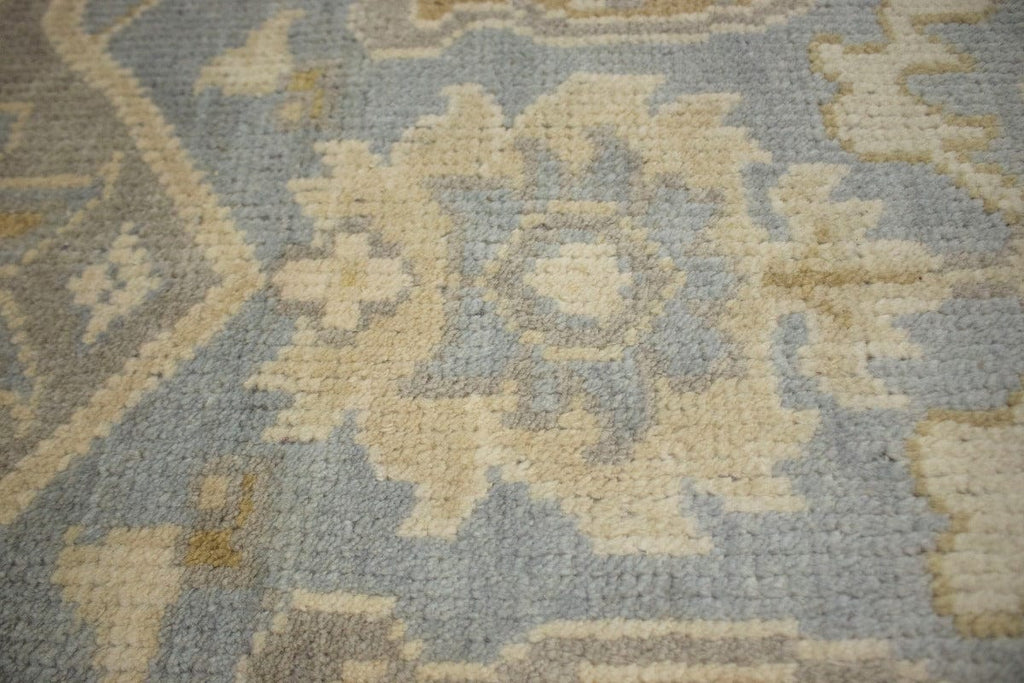 Light Blue-gray Floral 8X10 Oushak Chobi Oriental Rug