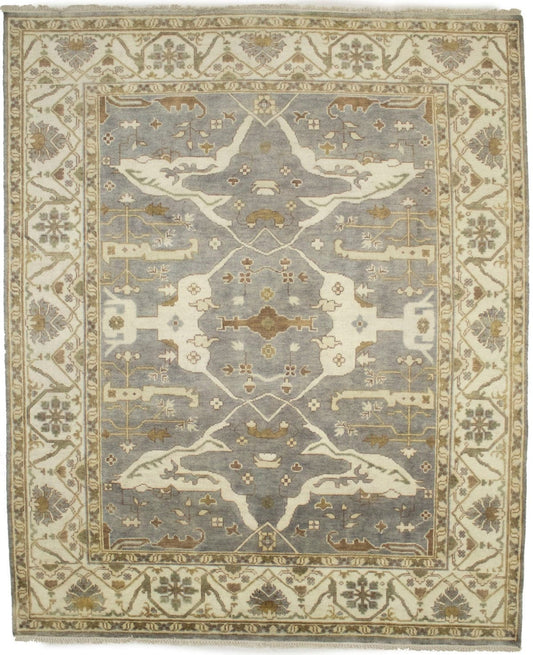 Gray Floral 8X10 Oushak Oriental Rug