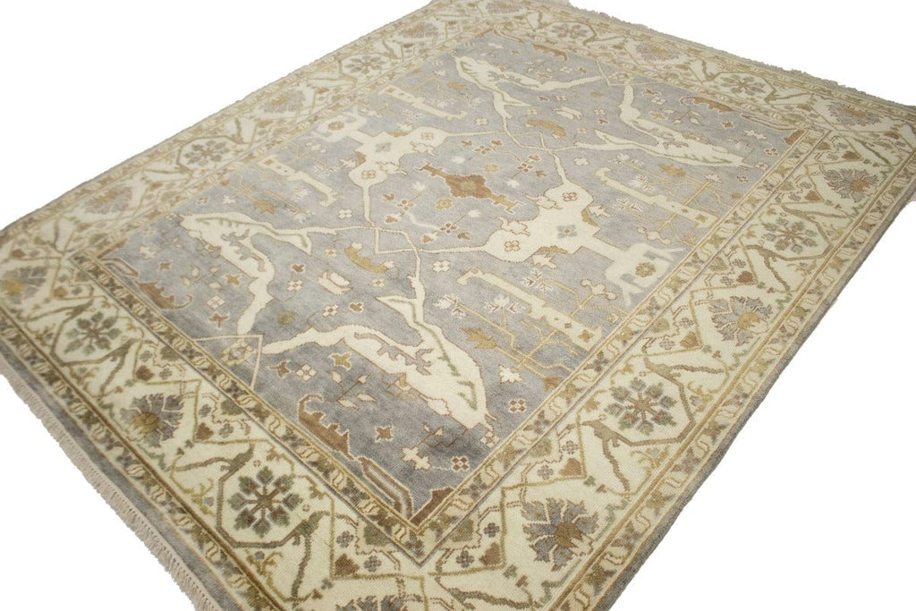 Gray Floral 8X10 Oushak Oriental Rug