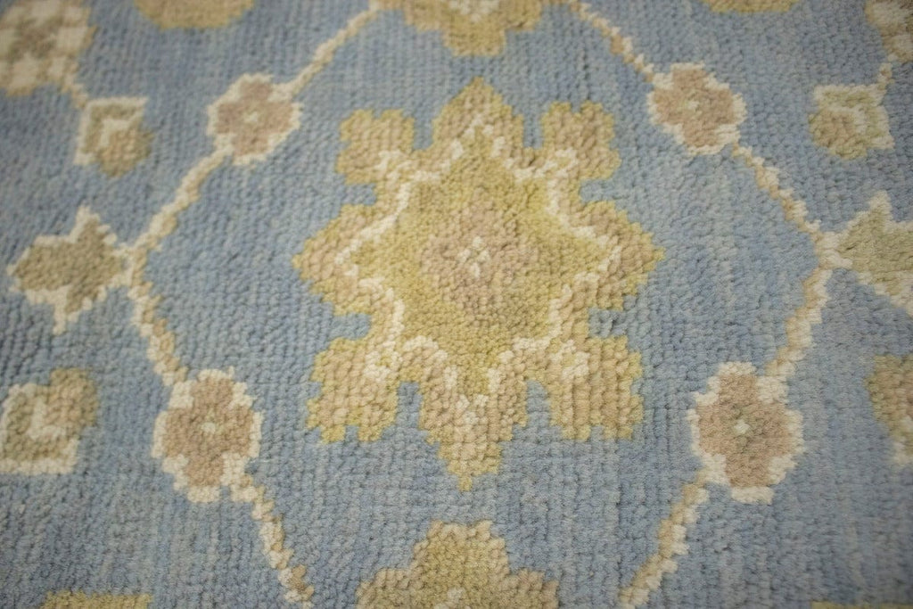 Blue Floral 4X6 Oushak Chobi Oriental Rug