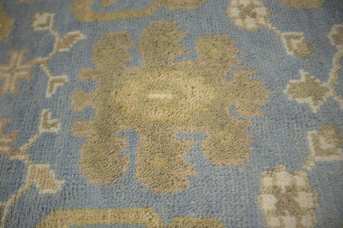 Blue Floral 4X6 Oushak Chobi Oriental Rug