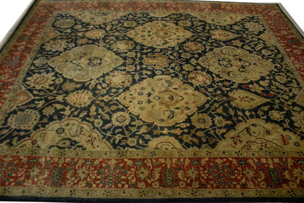 Charcoal Floral 7'8X9'5 Indo-Tabriz Oriental Rug