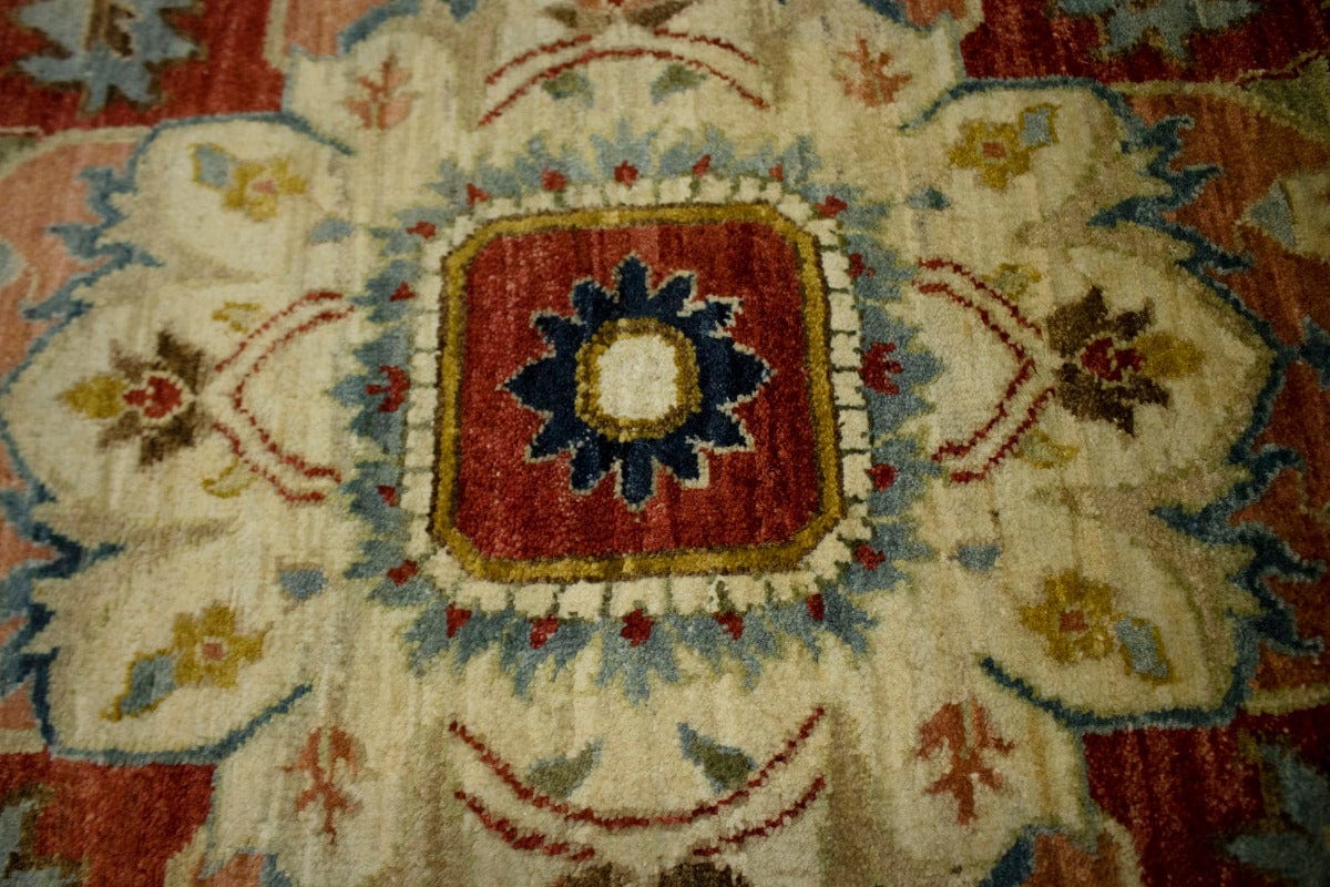 Scarlet Red Traditional 6X9 Heriz Serapi Oriental Rug