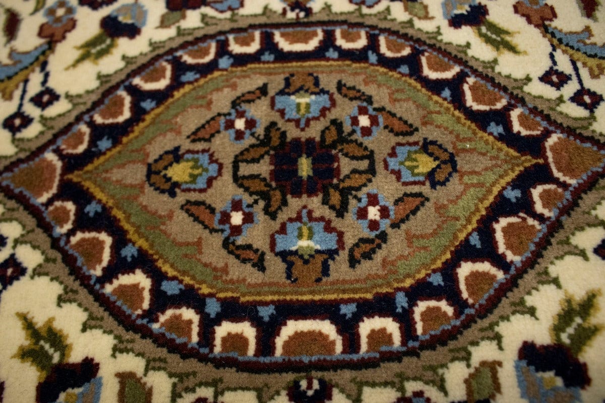 Blue & Cream Floral Kirman 6X8 Oriental Rug