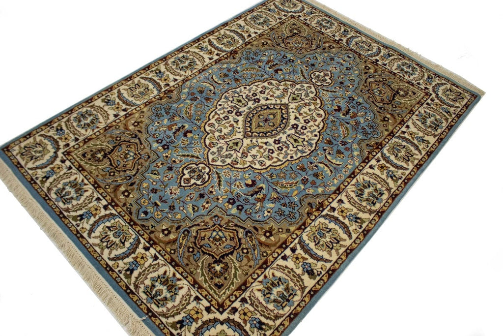 Blue Floral Kirman 4X6 Oriental Rug