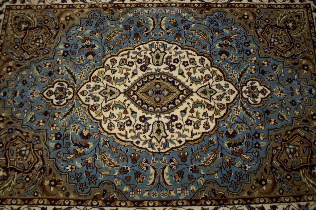 Blue Floral Kirman 4X6 Oriental Rug