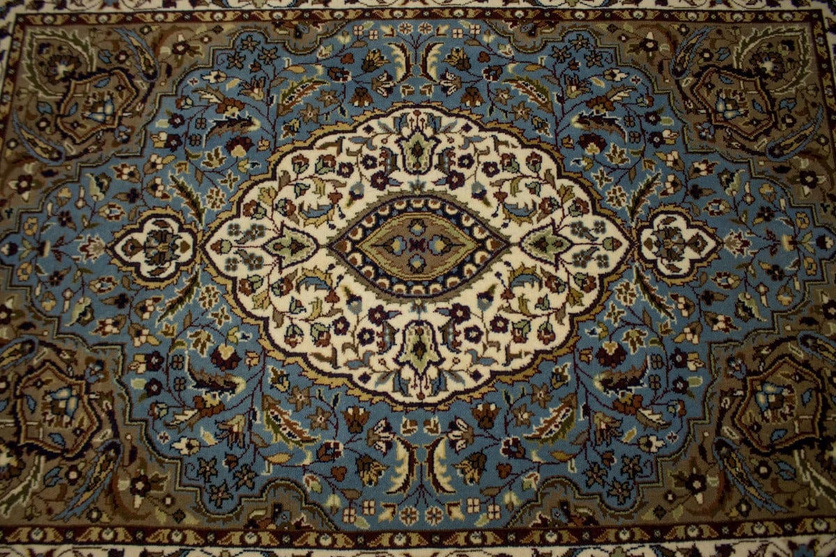 Blue Floral Kirman 4X6 Oriental Rug