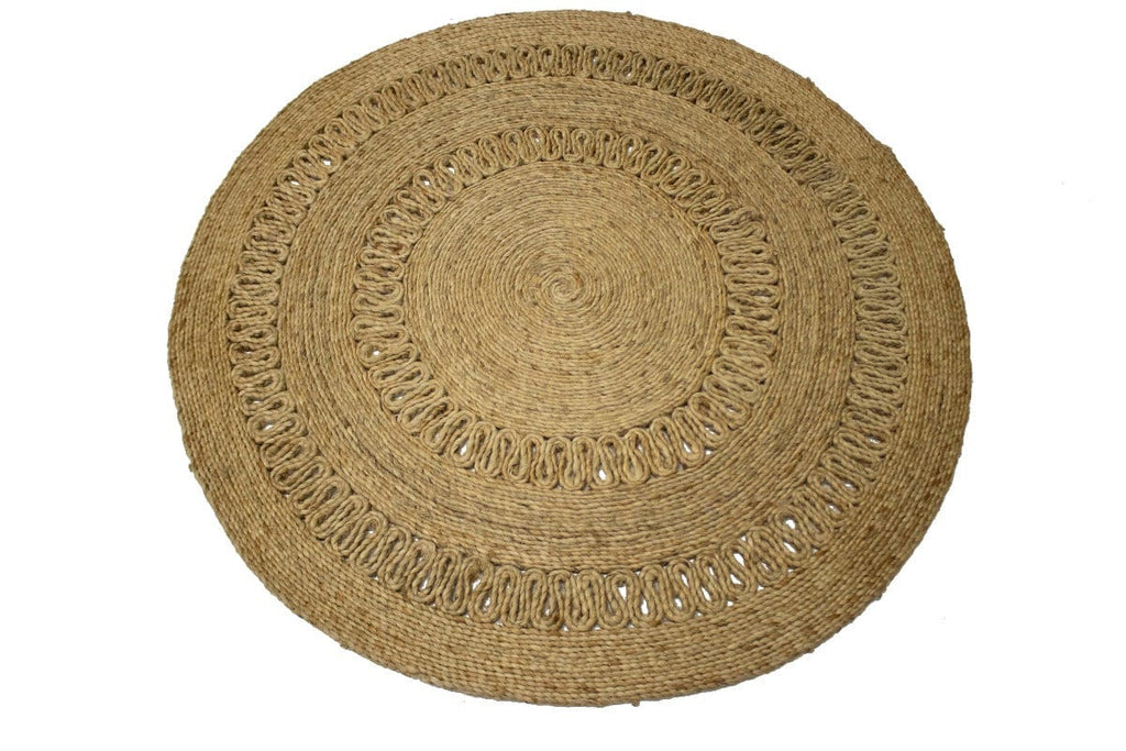 Reversible Braided Style 4X4 Jute Modern Round Rug