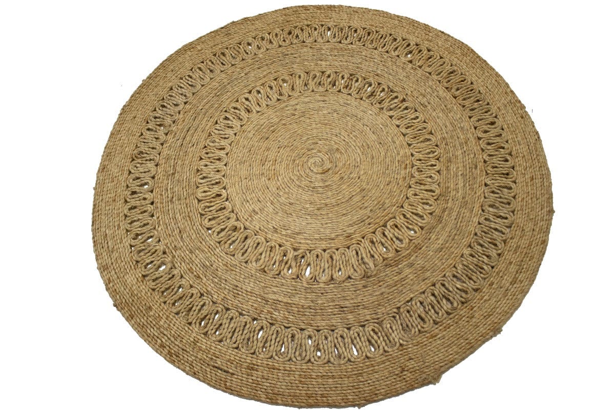 Reversible Braided Style 4X4 Jute Modern Round Rug