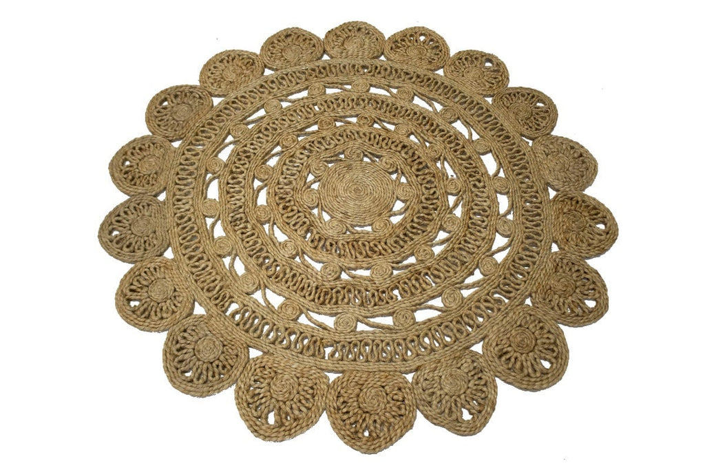 Reversible Braided Style 4X4 Jute Modern Round Rug