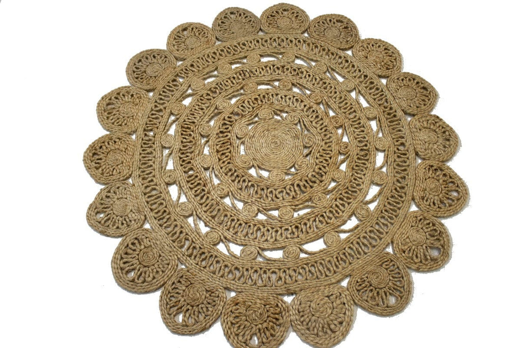 Reversible Braided Style 4X4 Jute Modern Round Rug