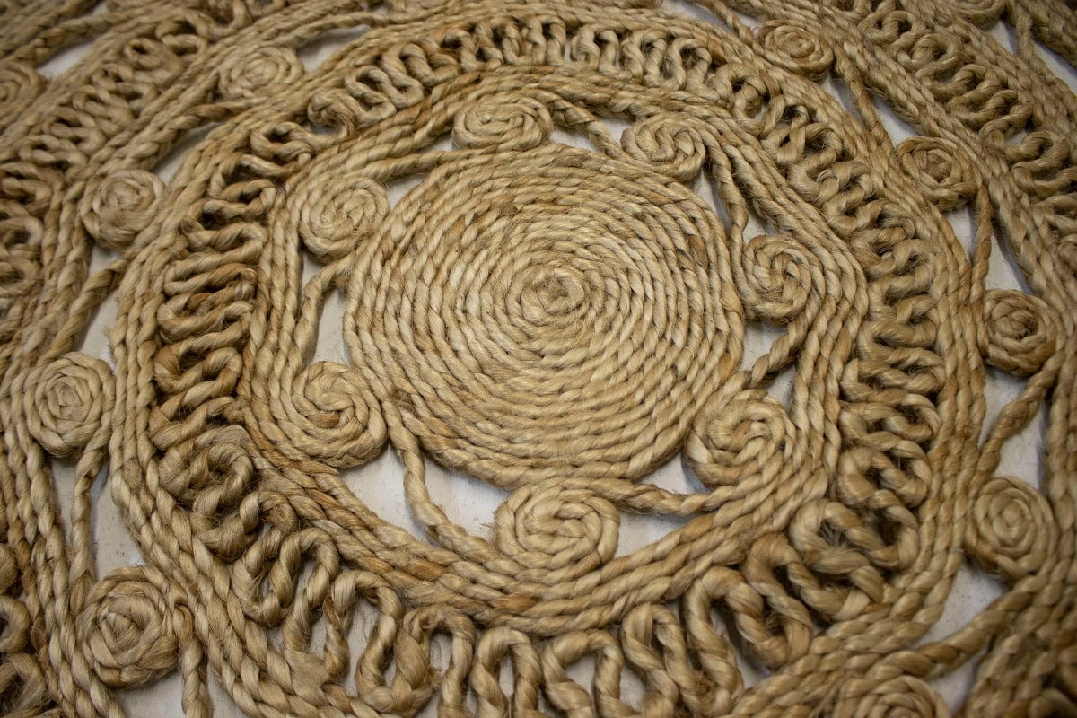 Reversible Braided Style 4X4 Jute Modern Round Rug