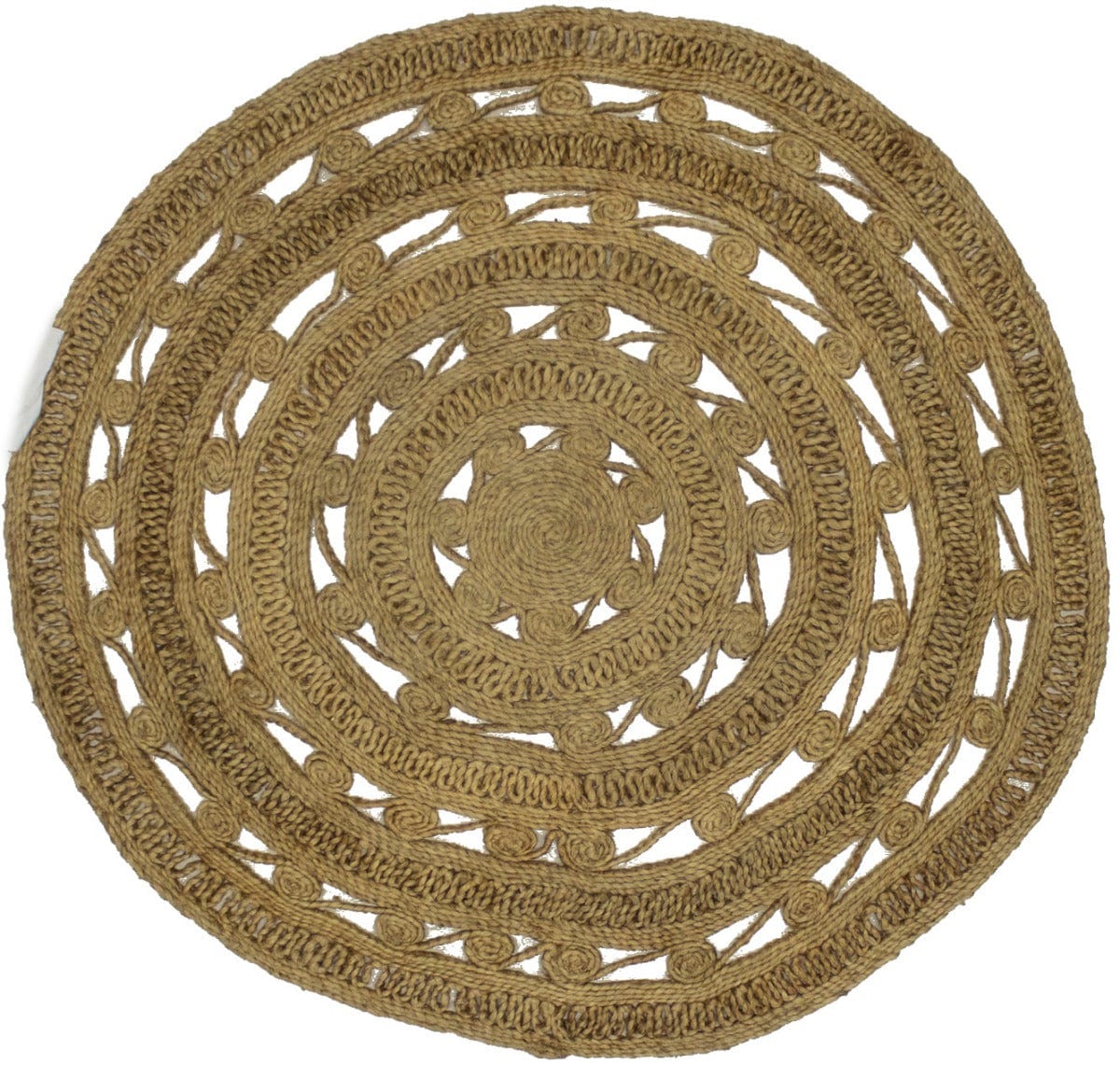 Reversible Braided Style 4X4 Jute Modern Round Rug