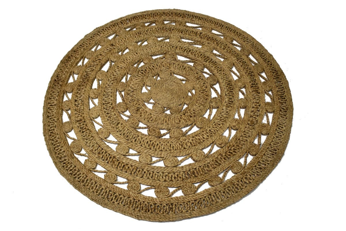 Reversible Braided Style 4X4 Jute Modern Round Rug