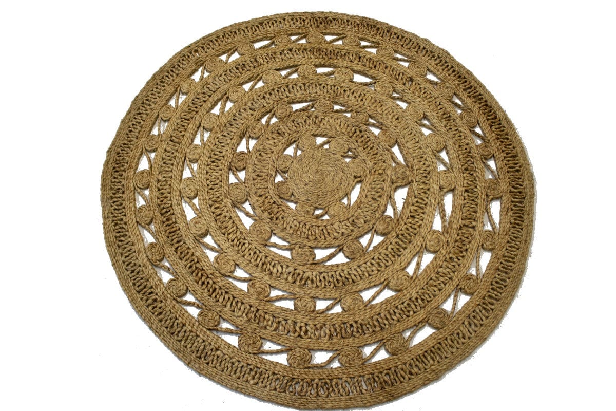 Reversible Braided Style 4X4 Jute Modern Round Rug