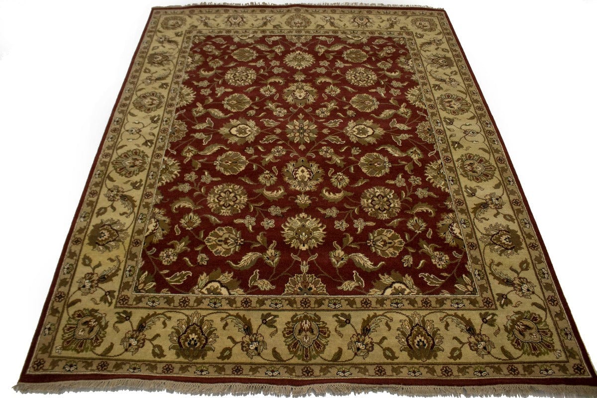 Red Floral 8X10 Indo-Kashan Oriental Rug