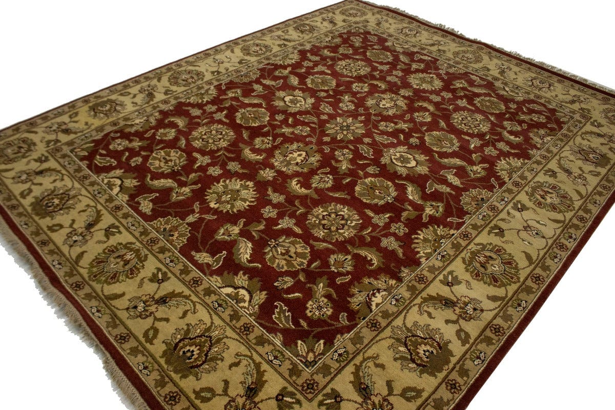 Red Floral 8X10 Indo-Kashan Oriental Rug