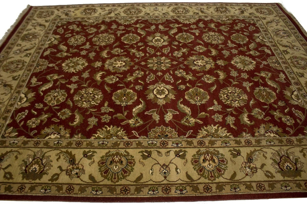 Red Floral 8X10 Indo-Kashan Oriental Rug