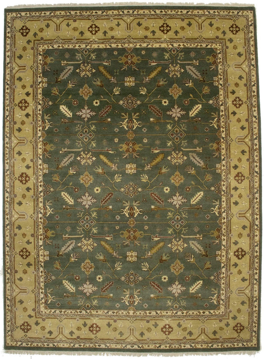 Gray Floral 9X12 Indo-Kashan Oriental Rug