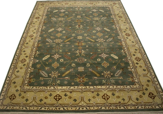 Gray Floral 9X12 Indo-Kashan Oriental Rug