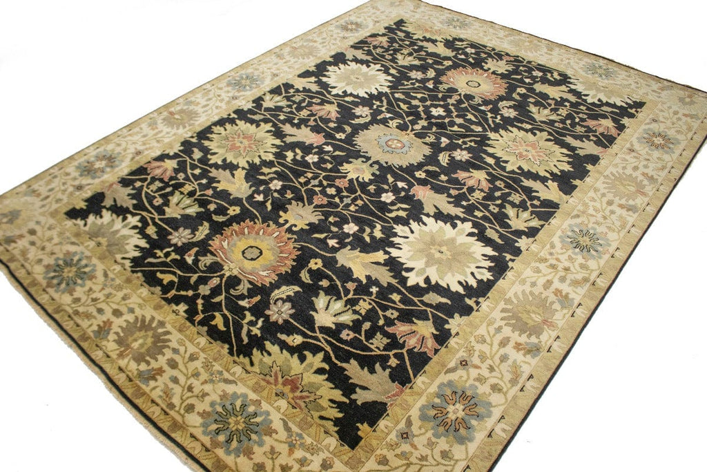 Black Floral 10X14 Osh Chobi Peshawar Oriental Rug