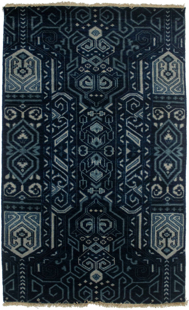 Dark Navy & Gray 3X5 Contemporary Rug