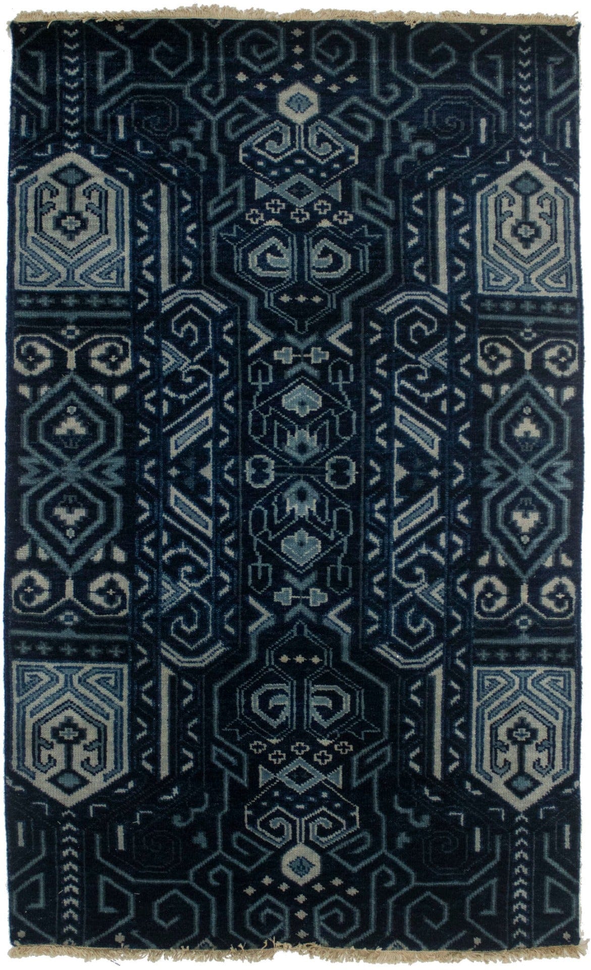 Dark Navy & Gray 3X5 Contemporary Rug