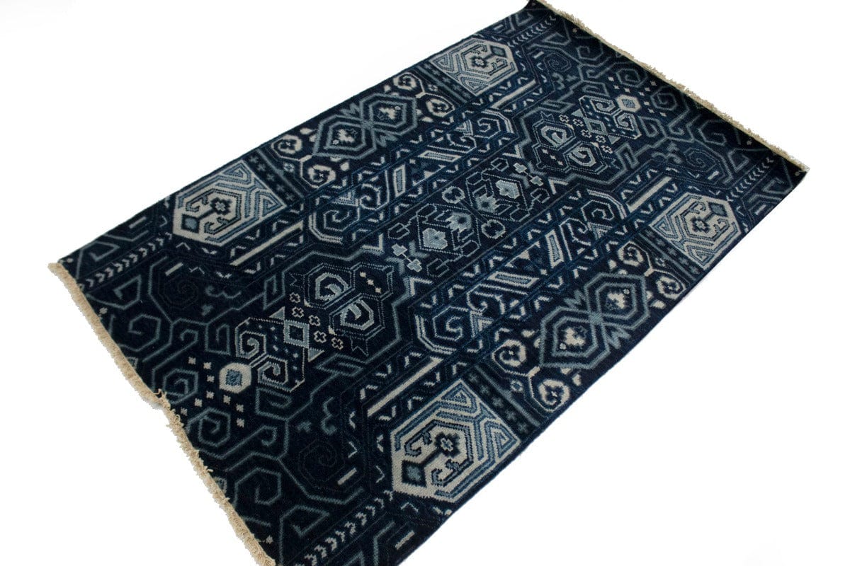 Dark Navy & Gray 3X5 Contemporary Rug